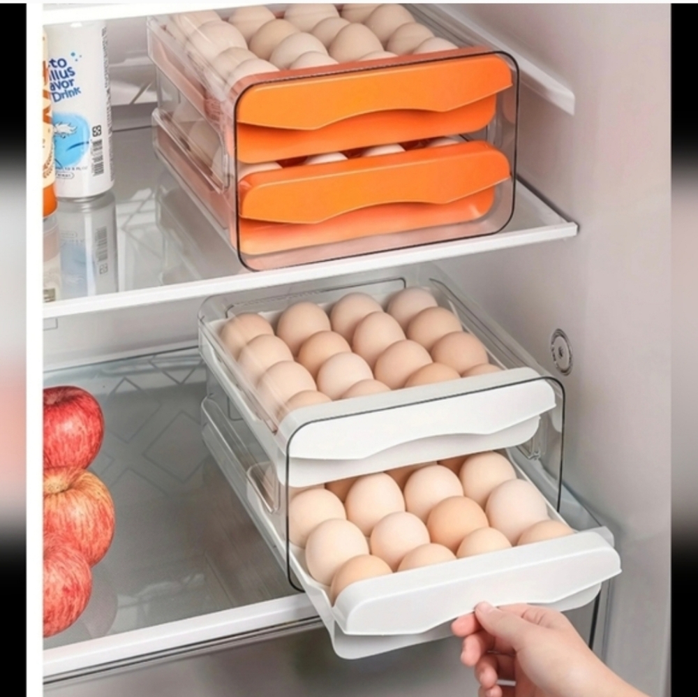 Stackable White Egg Storage Container - Picture 2 of 10